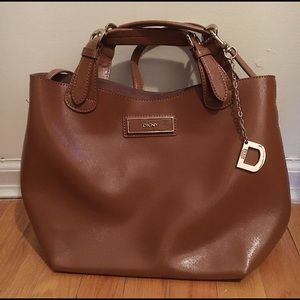 DKNY Brown Saffiano Leather Purse